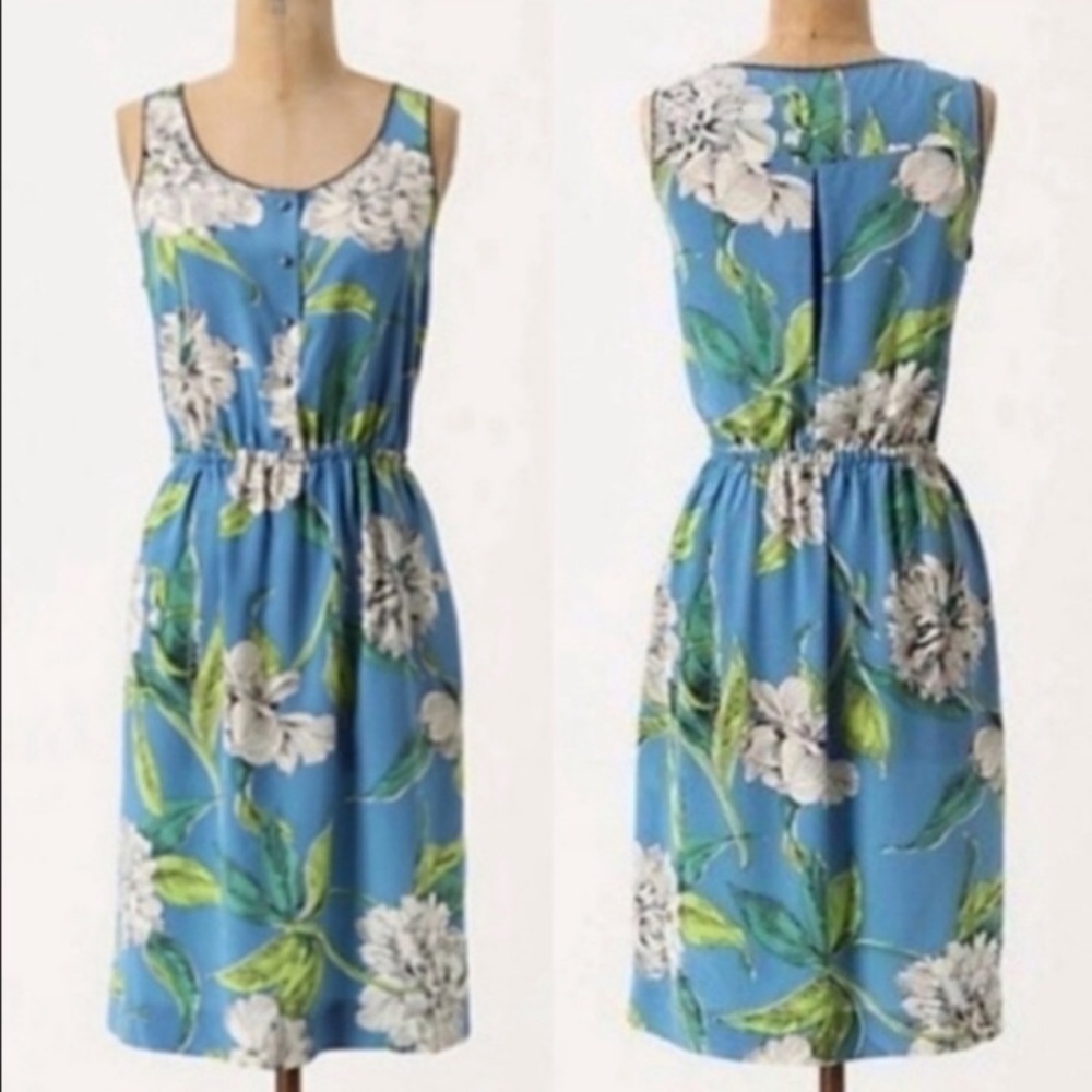Moulinette Soeurs Blue Floral Silk Dress!